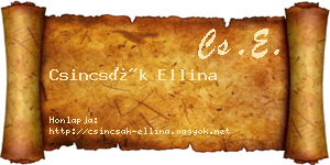 Csincsák Ellina névjegykártya